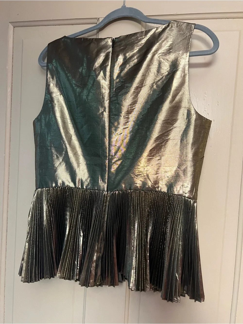 kate spade Metallic Gold V-Neck Fringe Top